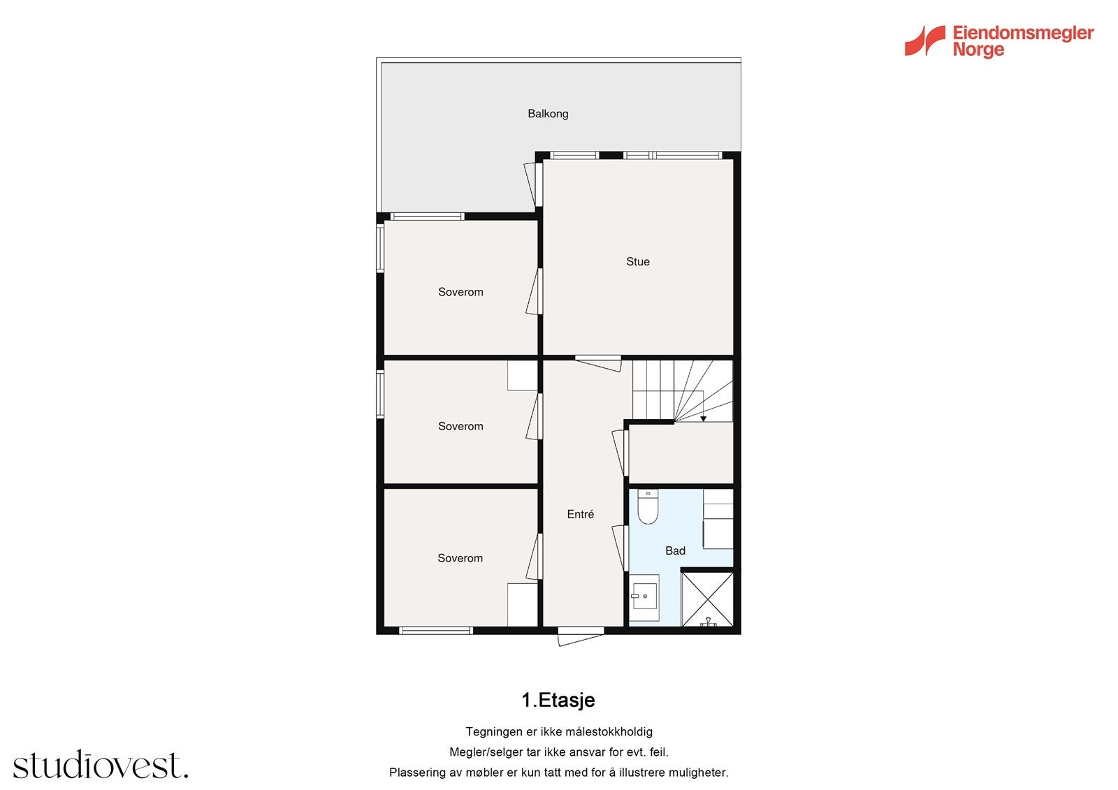 Plantegning 1. etasje Galleribilde