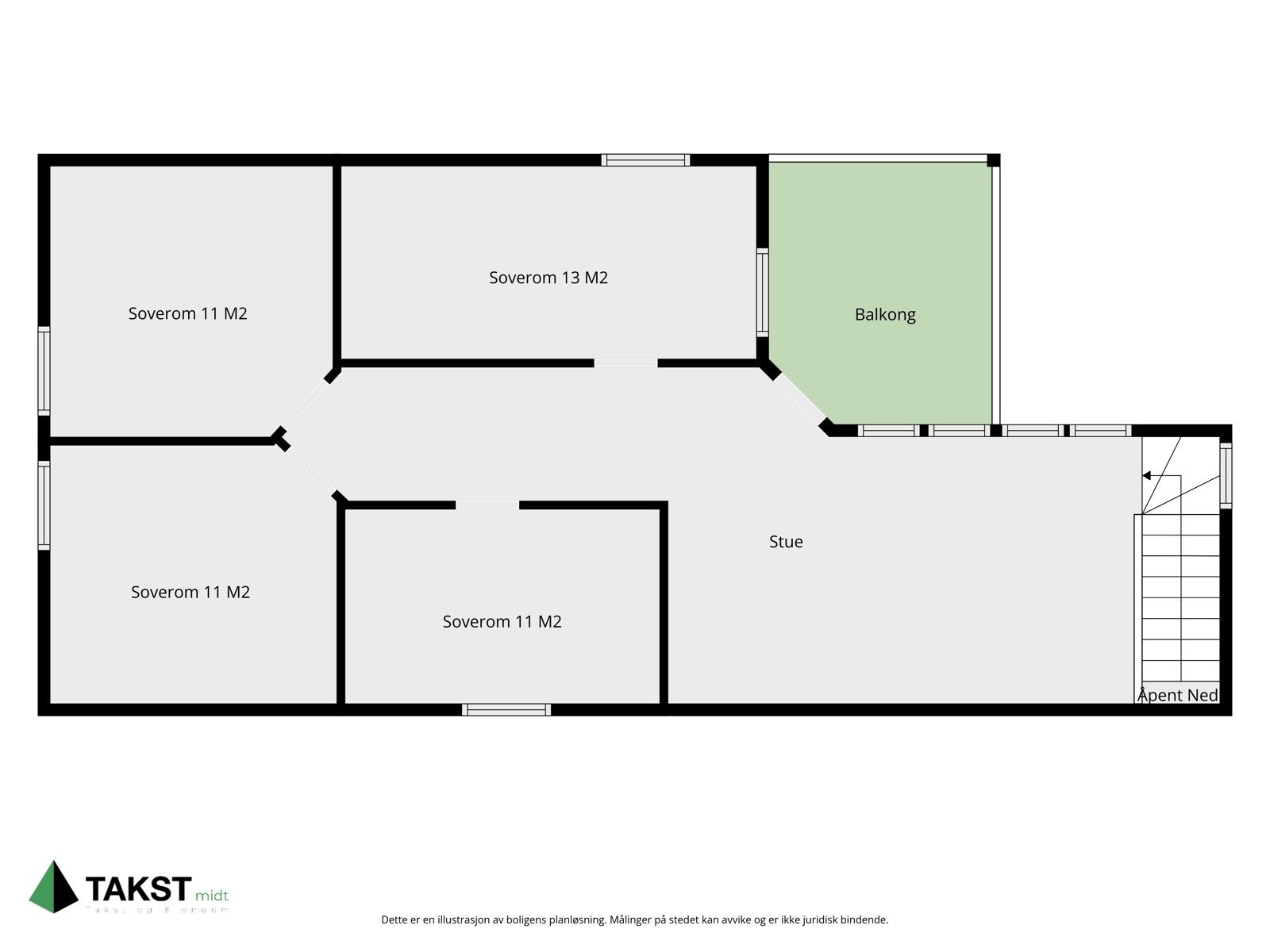 Planskisse loftsetasje Galleribilde