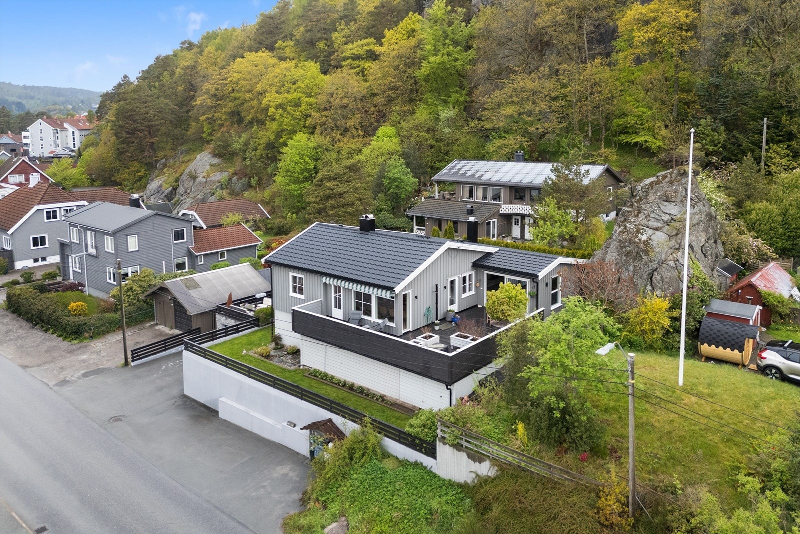 Boligen sett fra luften. Galleribilde