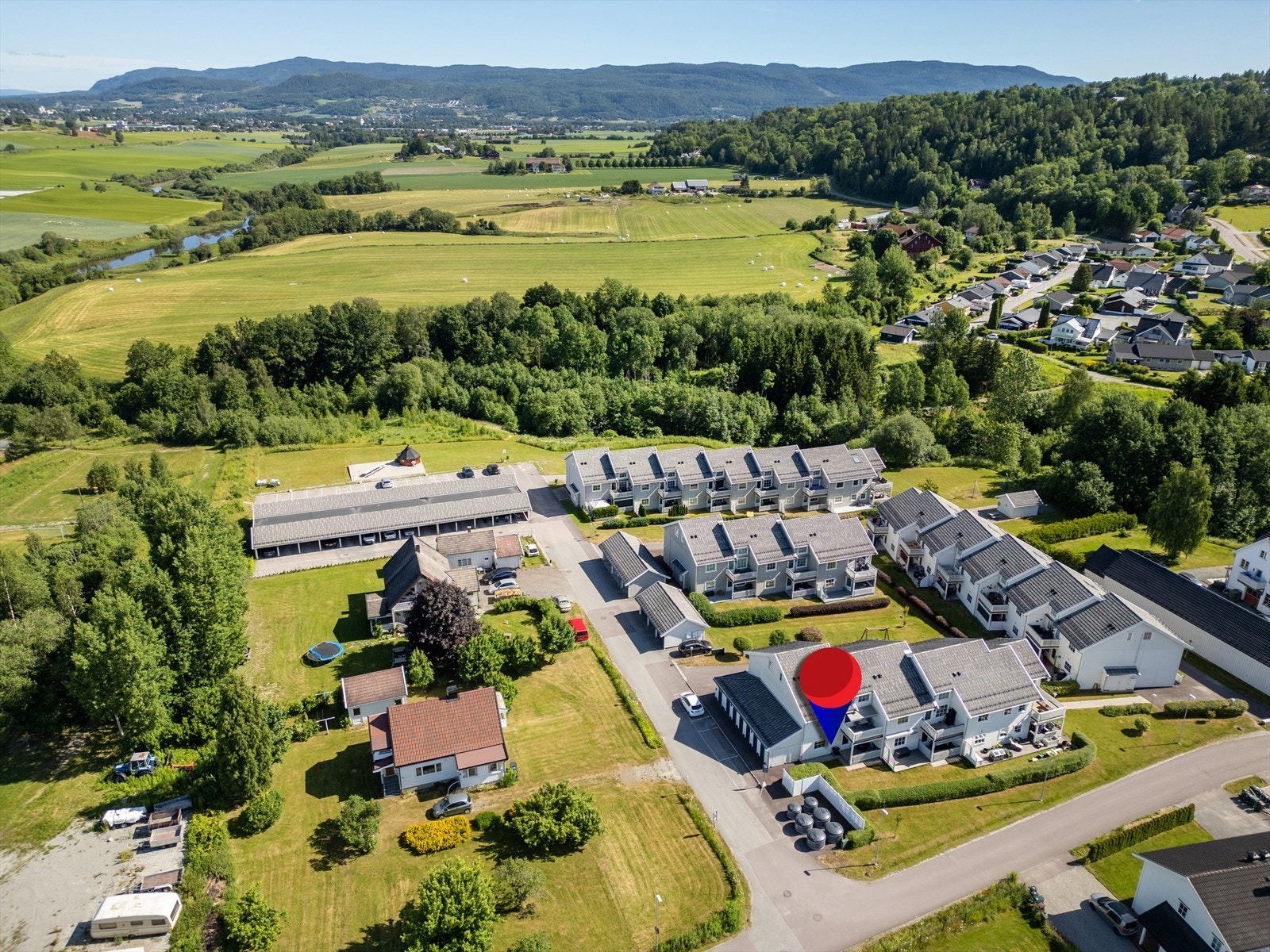 Leiligheten er markert med rødt. Galleribilde