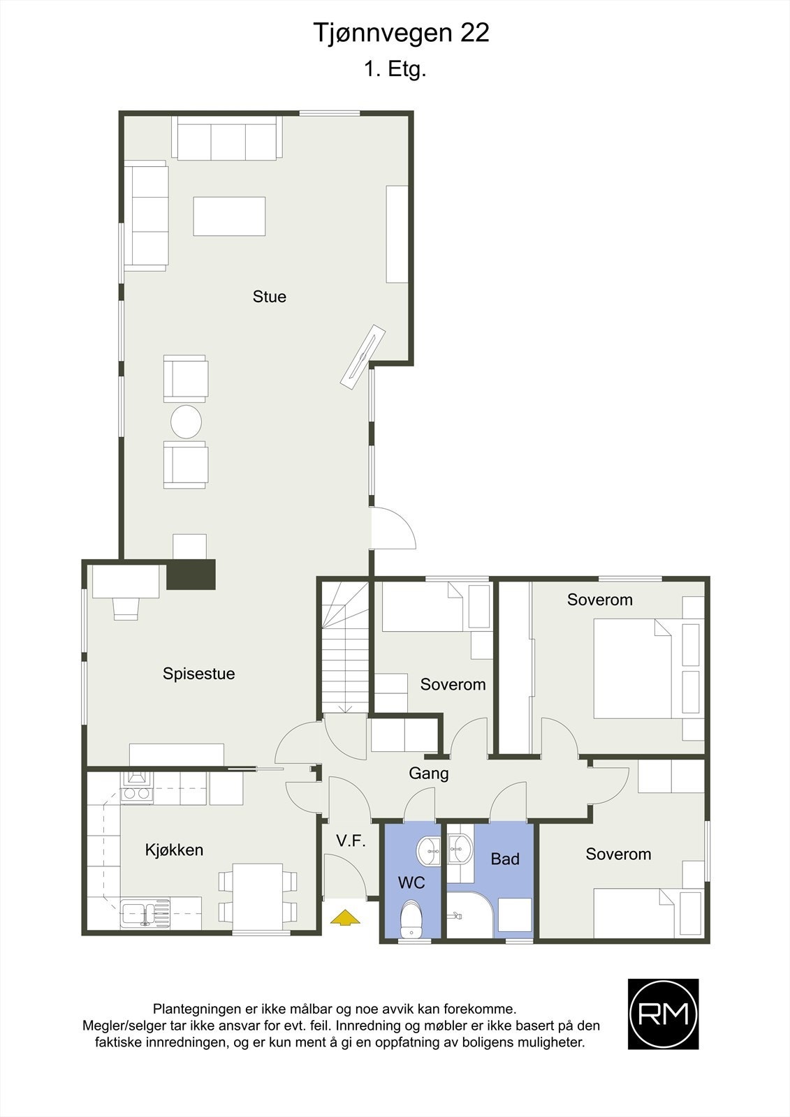 Plantegning hovedetasje Galleribilde