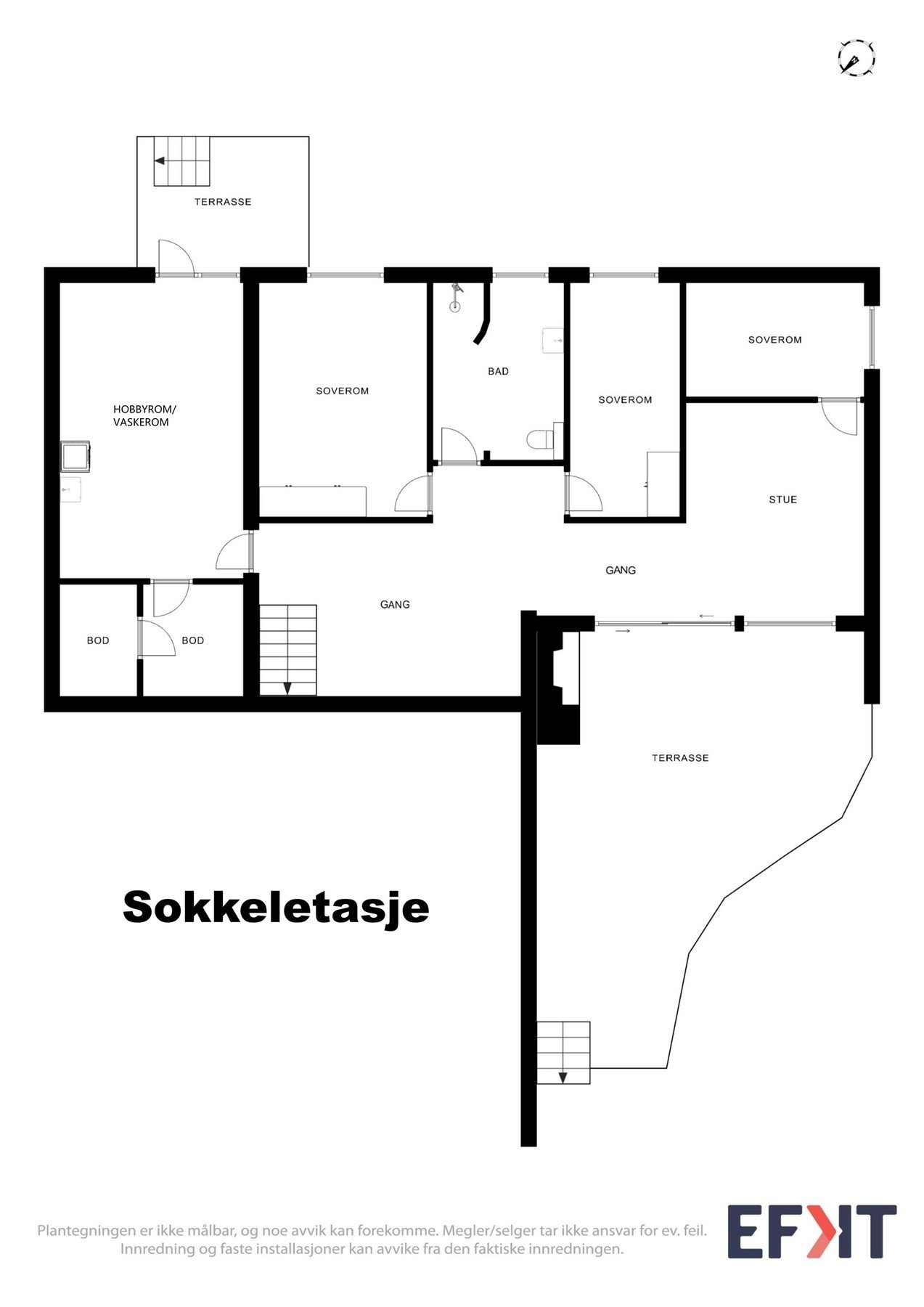 Plantegning sokkeletasje. Galleribilde