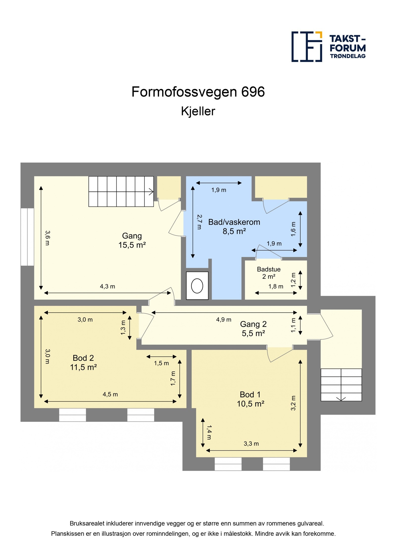 Planskisse kjeller Galleribilde