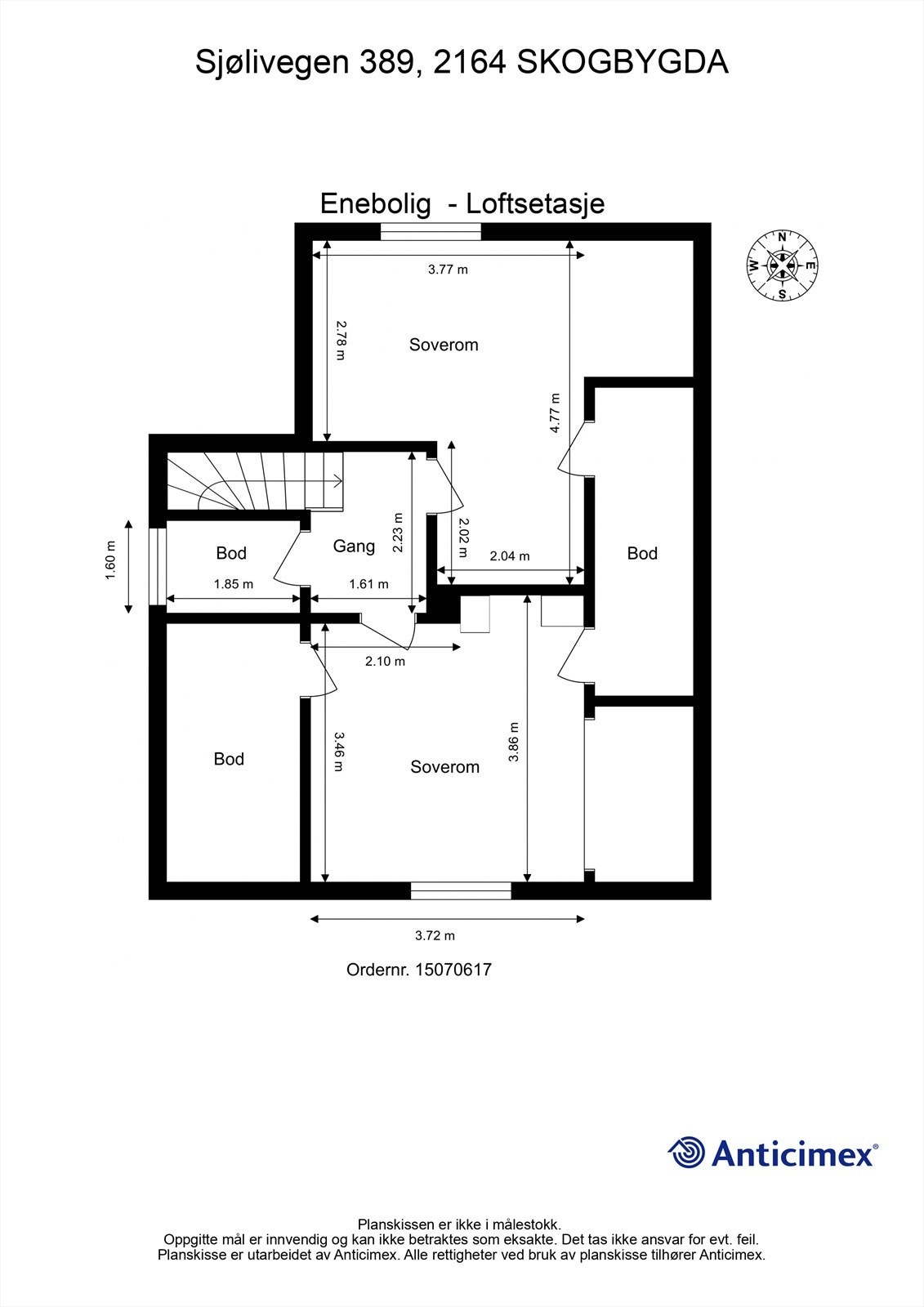 Plantegning - Loftsetasje. Galleribilde