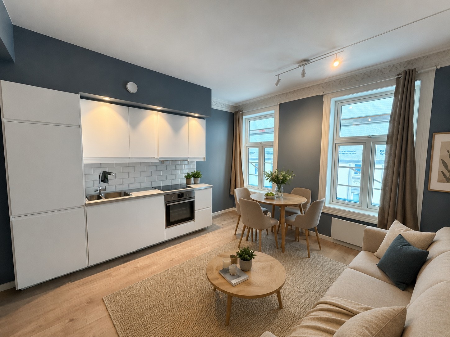 Stue innredet med KI Galleribilde
