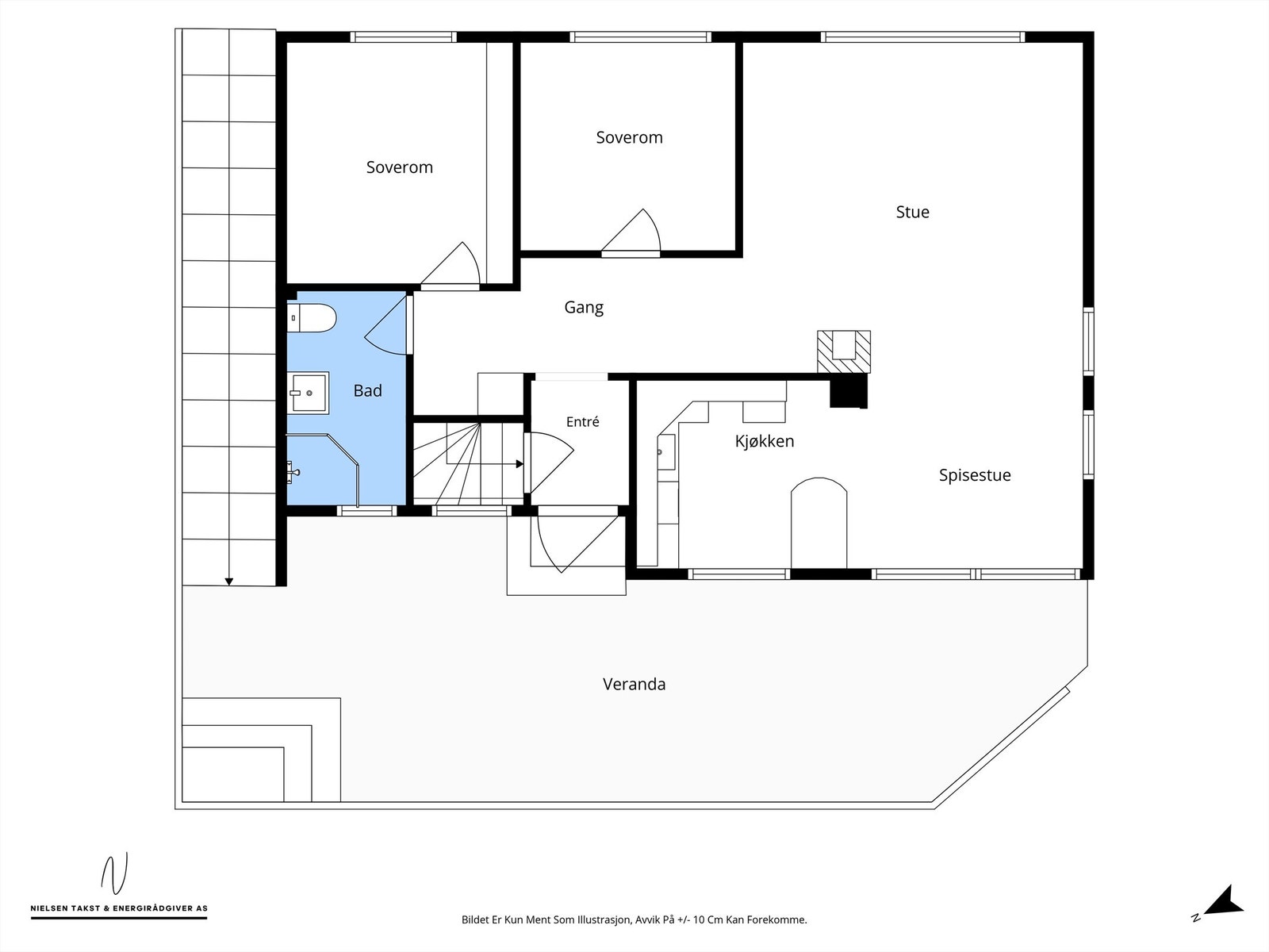 Velkommen inn! 1. etasje inneholder: Entré, gang, stue, spisestue, kjøkken, bad og 2 soverom. Galleribilde