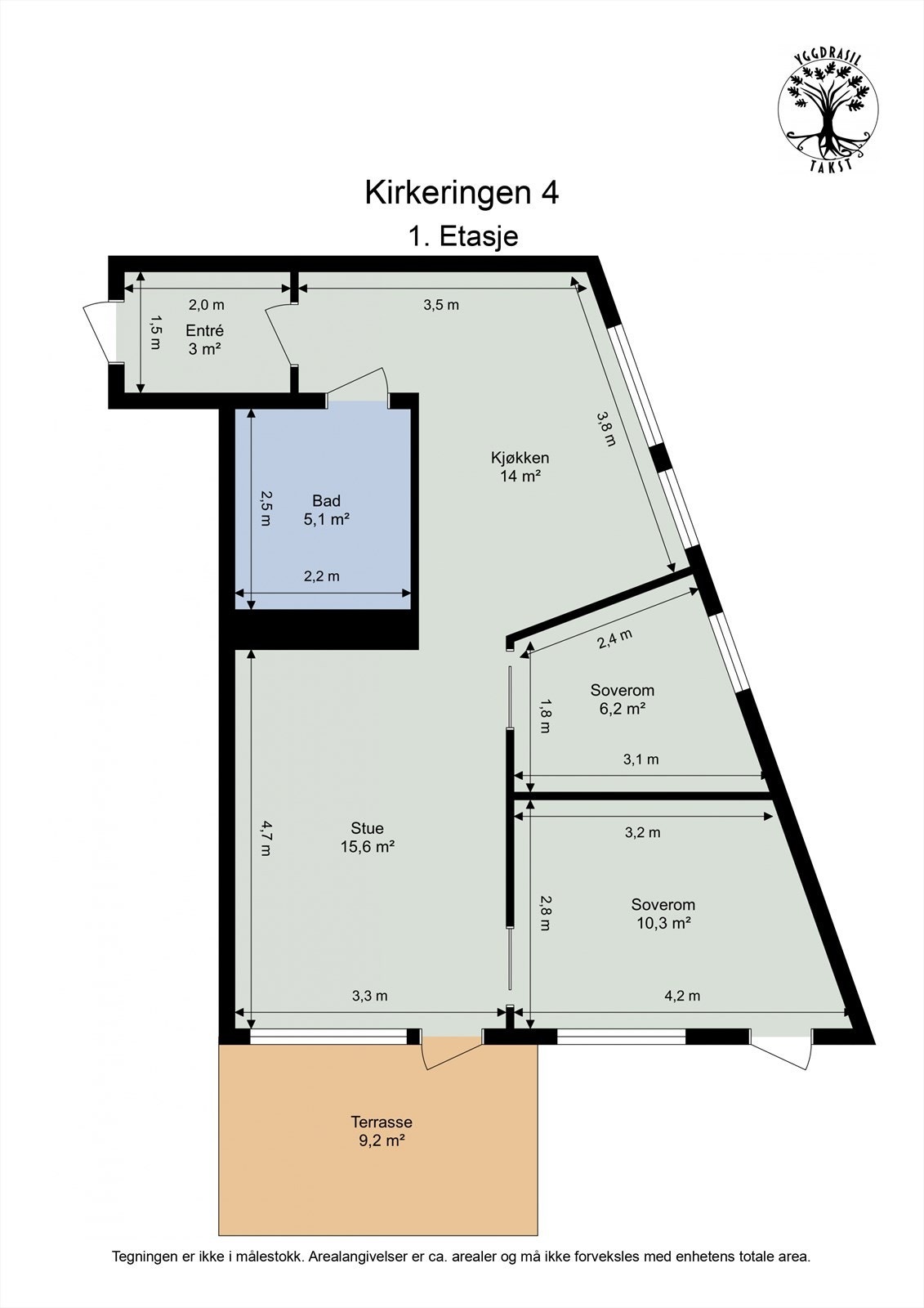 Plantegning 1 etg Galleribilde