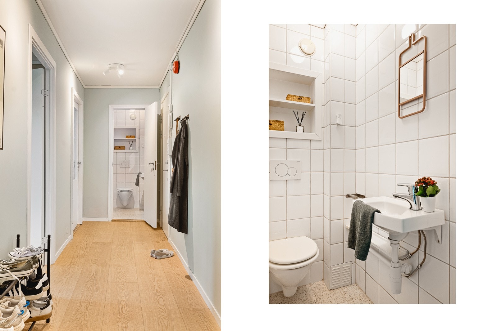 I tillegg til badet er det et separat gjestetoalett med adkomst fra gangen. Galleribilde