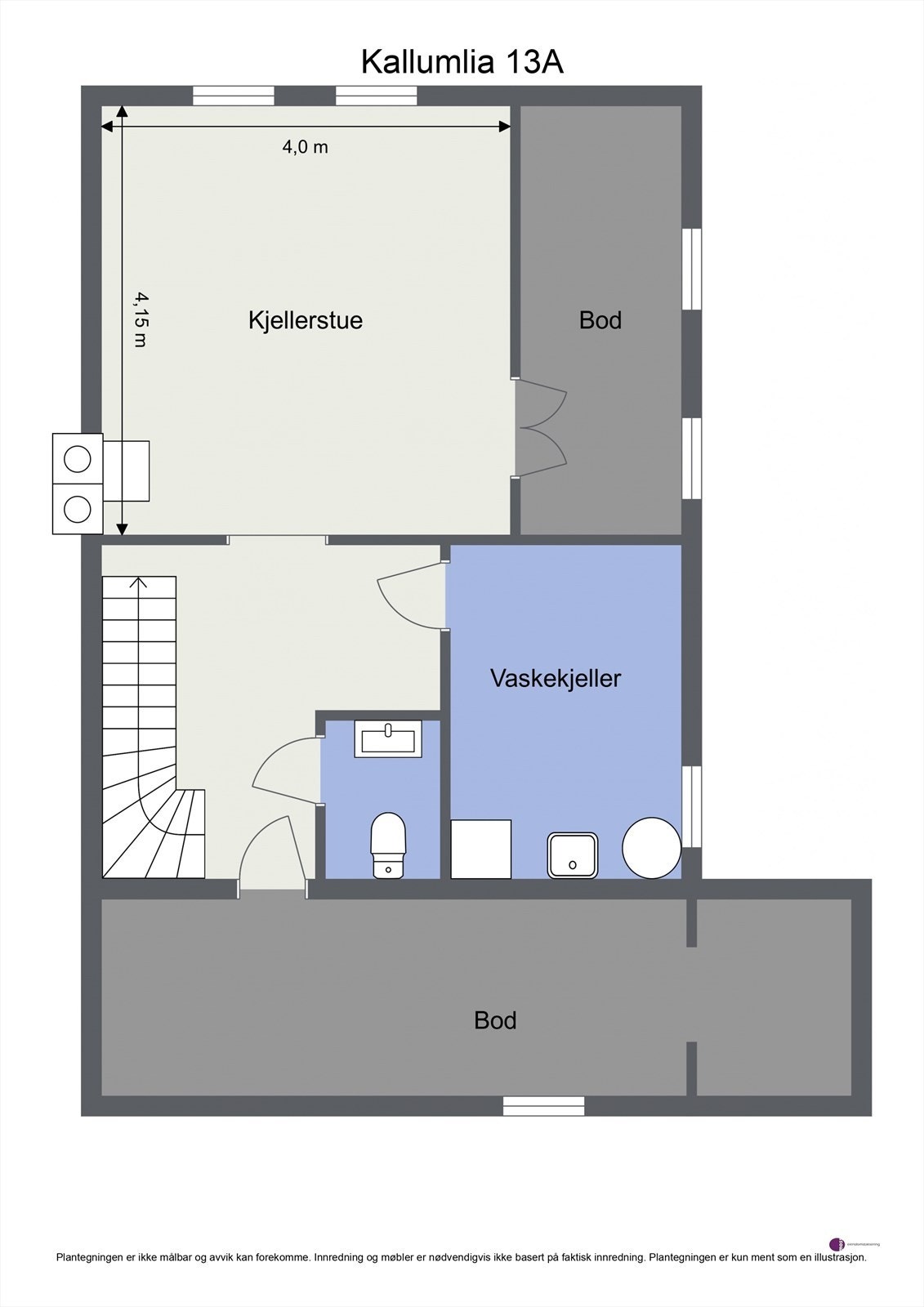 Plantegning kjeller. Galleribilde