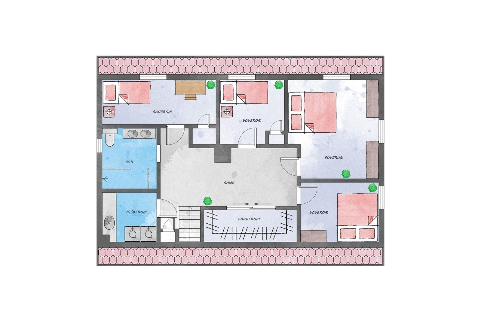 Plantegning av loftetasje Galleribilde