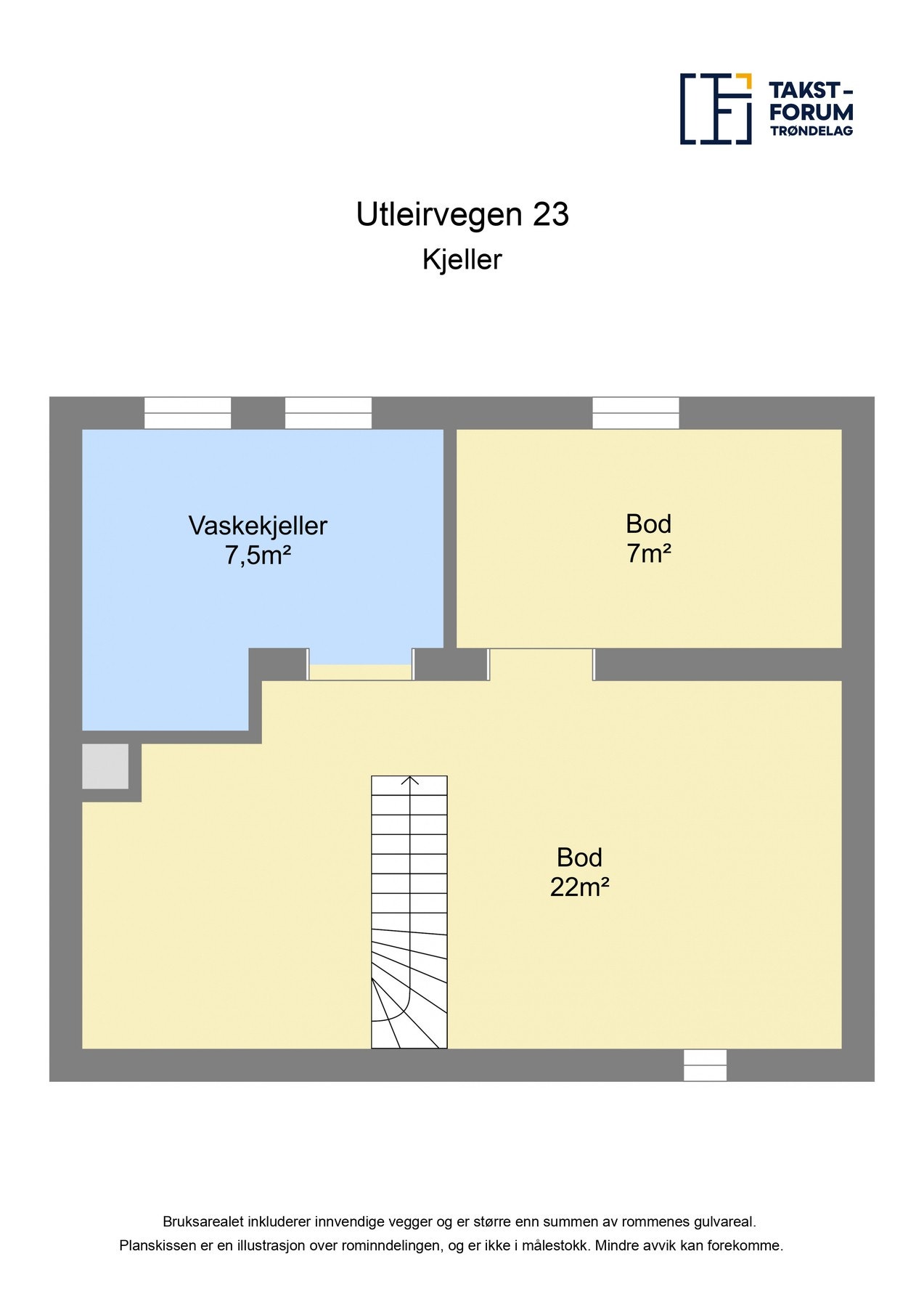 Plantegning kjeller. Galleribilde