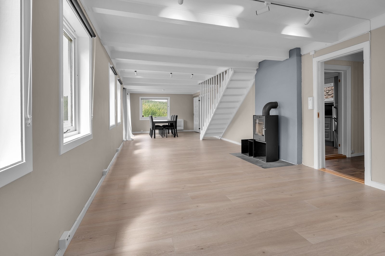 Romslig stue med godt med vinduer Galleribilde