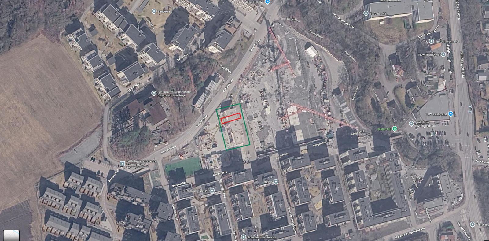 Plassering av bygget, før bygging Galleribilde