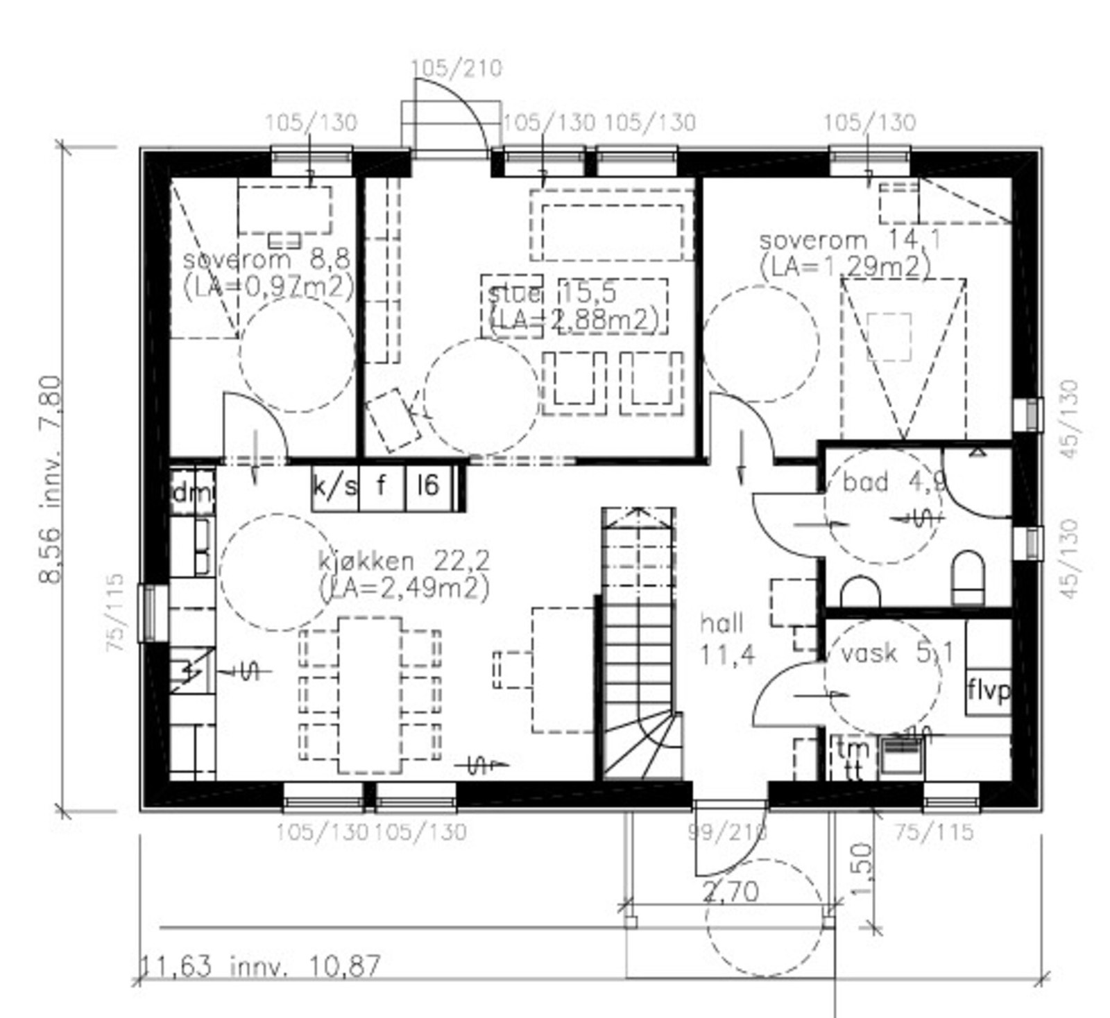 Plantegning 1 etasje Galleribilde