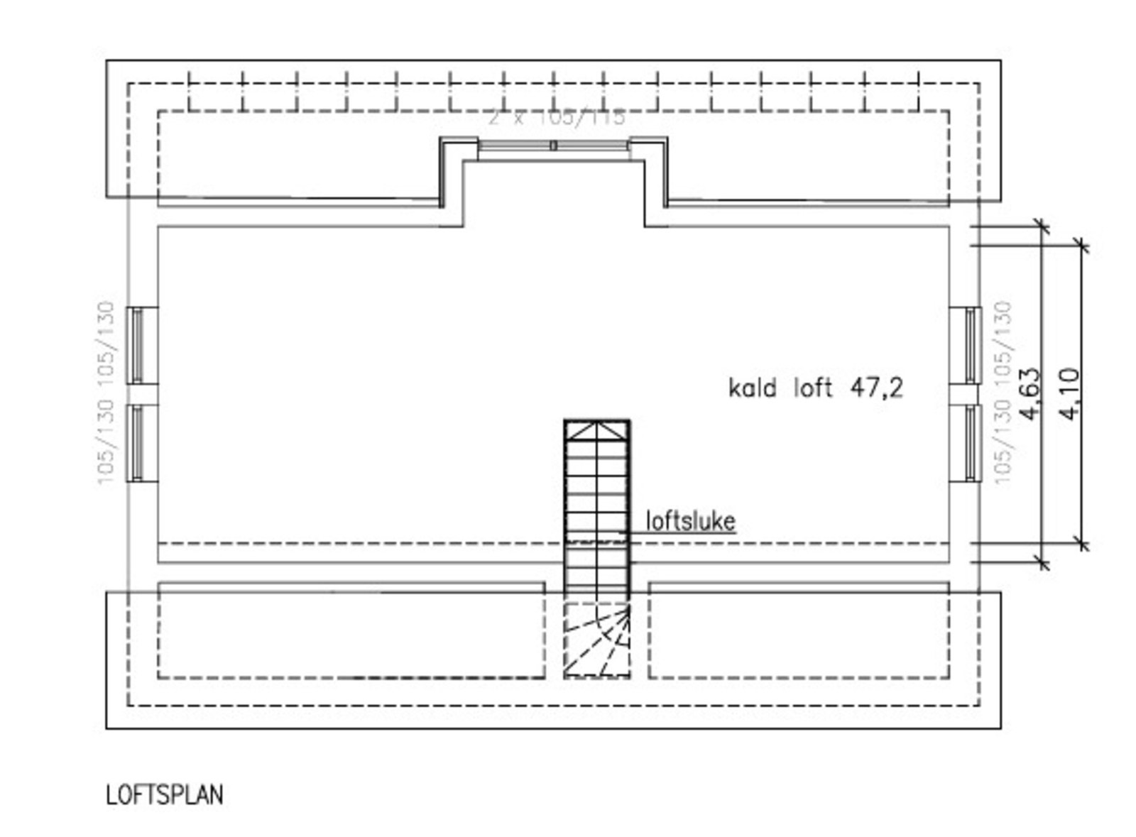 Plantegning loftsetasje Galleribilde