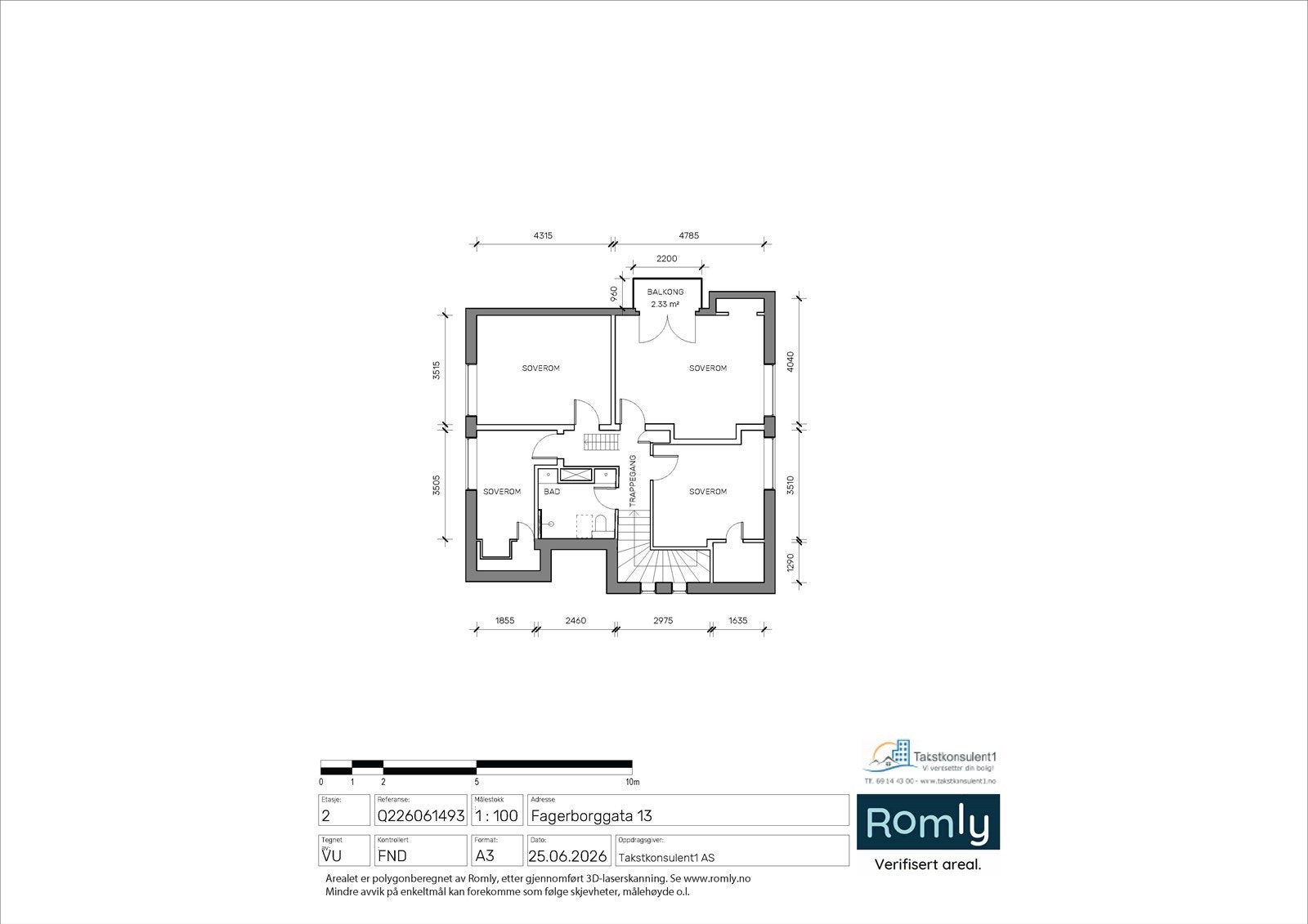 Plantegning 2. etasje Galleribilde
