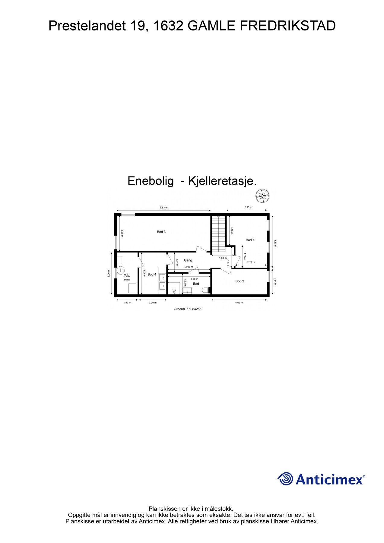 Planskisse for kjeller. Detaljer kan avvike. Galleribilde