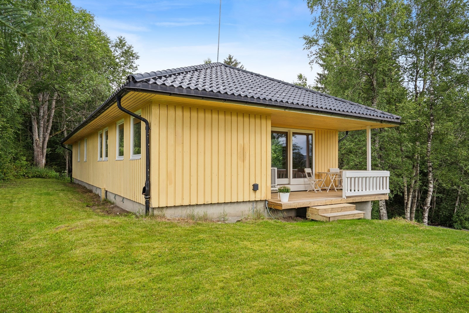 Romslig plenareal gir gode muligheter for både lek og hageaktiviteter. Galleribilde