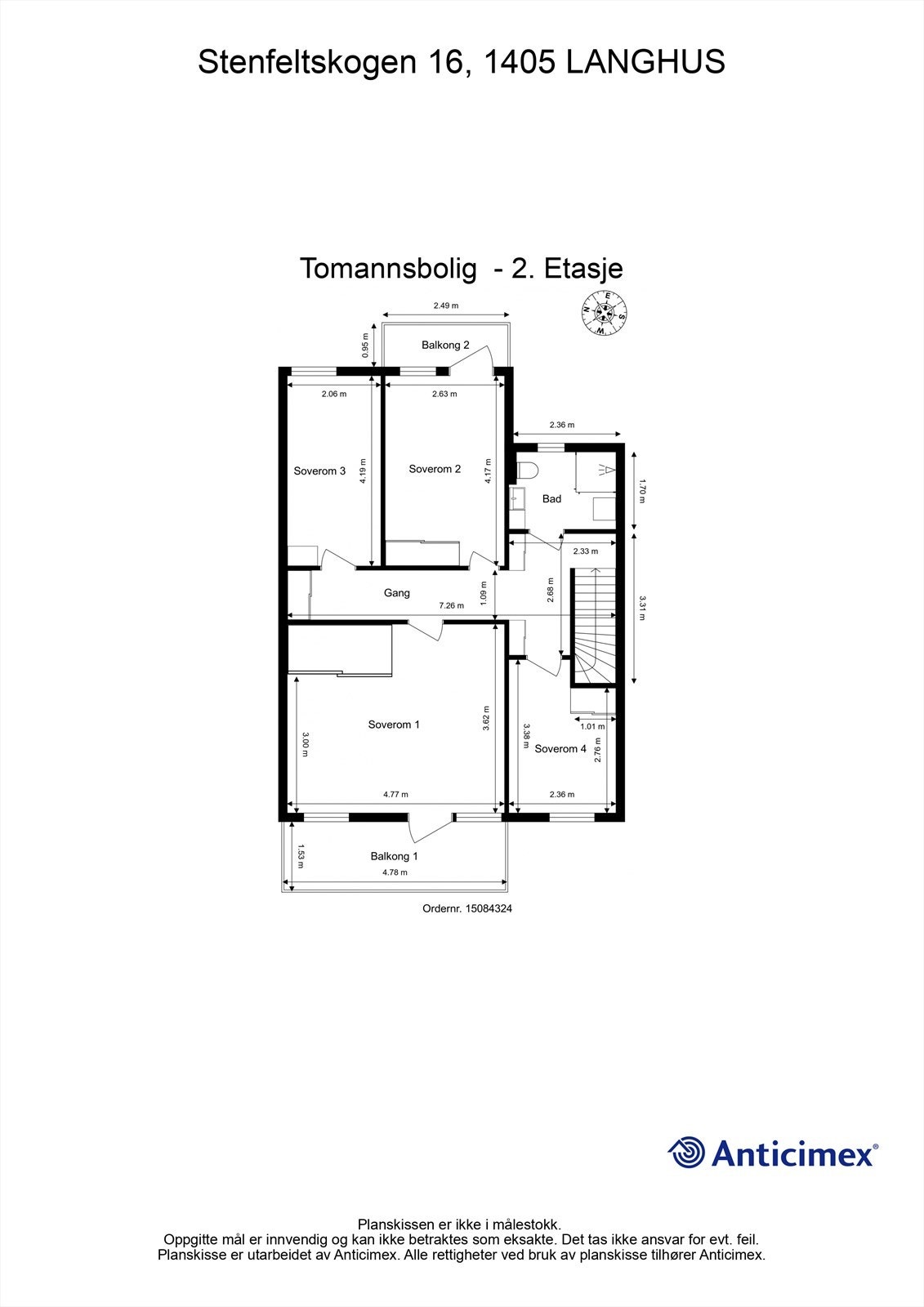 Plantegning Stenfeltskogen 16 - 2. etasje Galleribilde