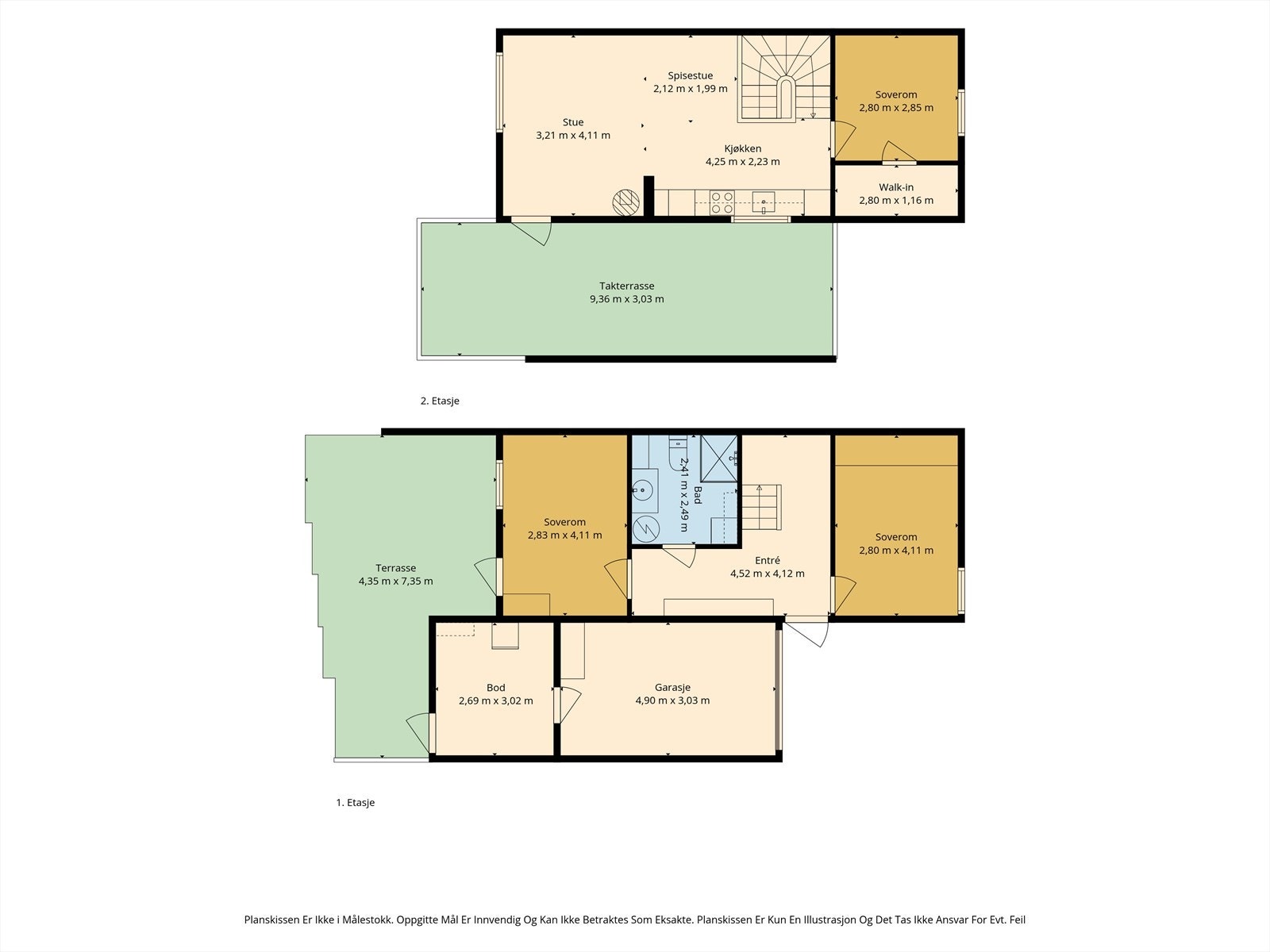 Plantegninger for begge plan. Galleribilde