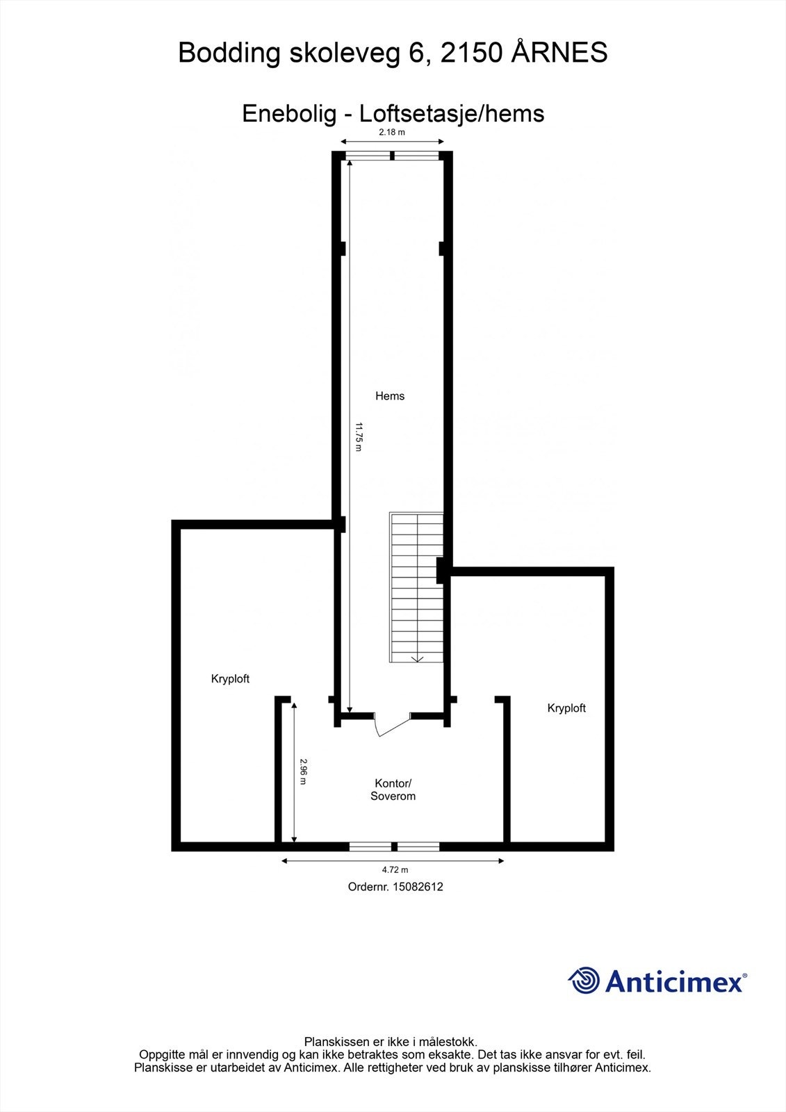 Plantegning - Loftetasje. Galleribilde