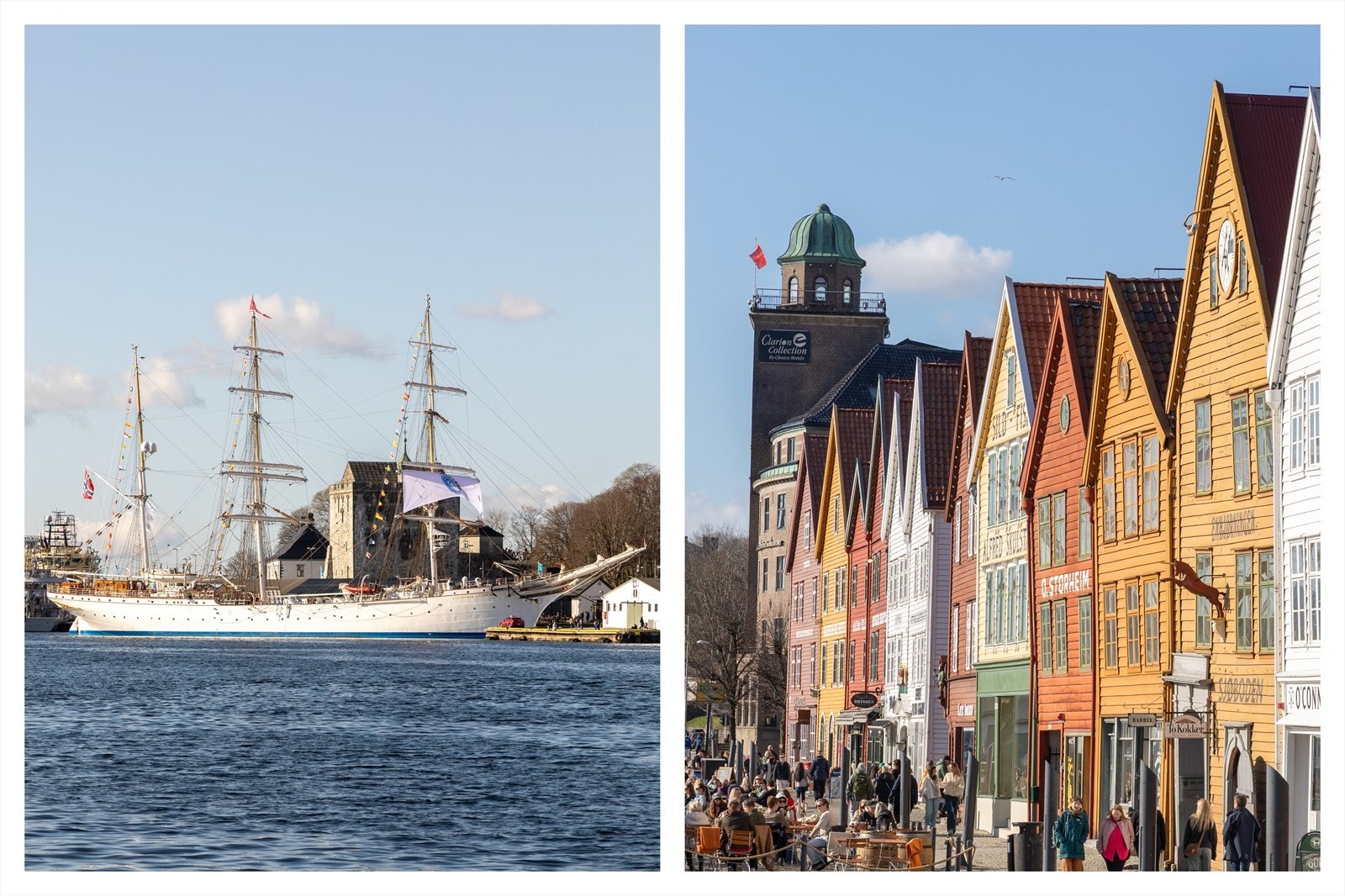 Ved Vågen er det et yrende restaurant og barliv, såvel som torghandel og severdighetene over alle i Bergen; Bryggen! Galleribilde