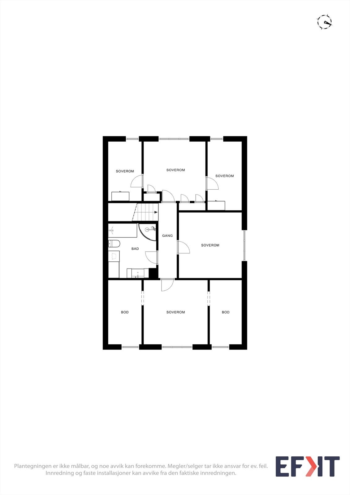Plantegning øverste etasje Galleribilde