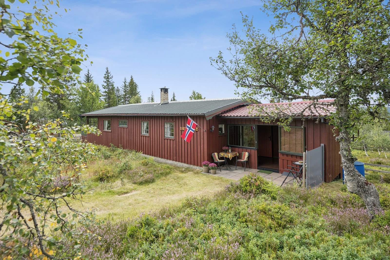 Hyggelig inngangsparti med hellelagt frokostplass mot øst. Galleribilde