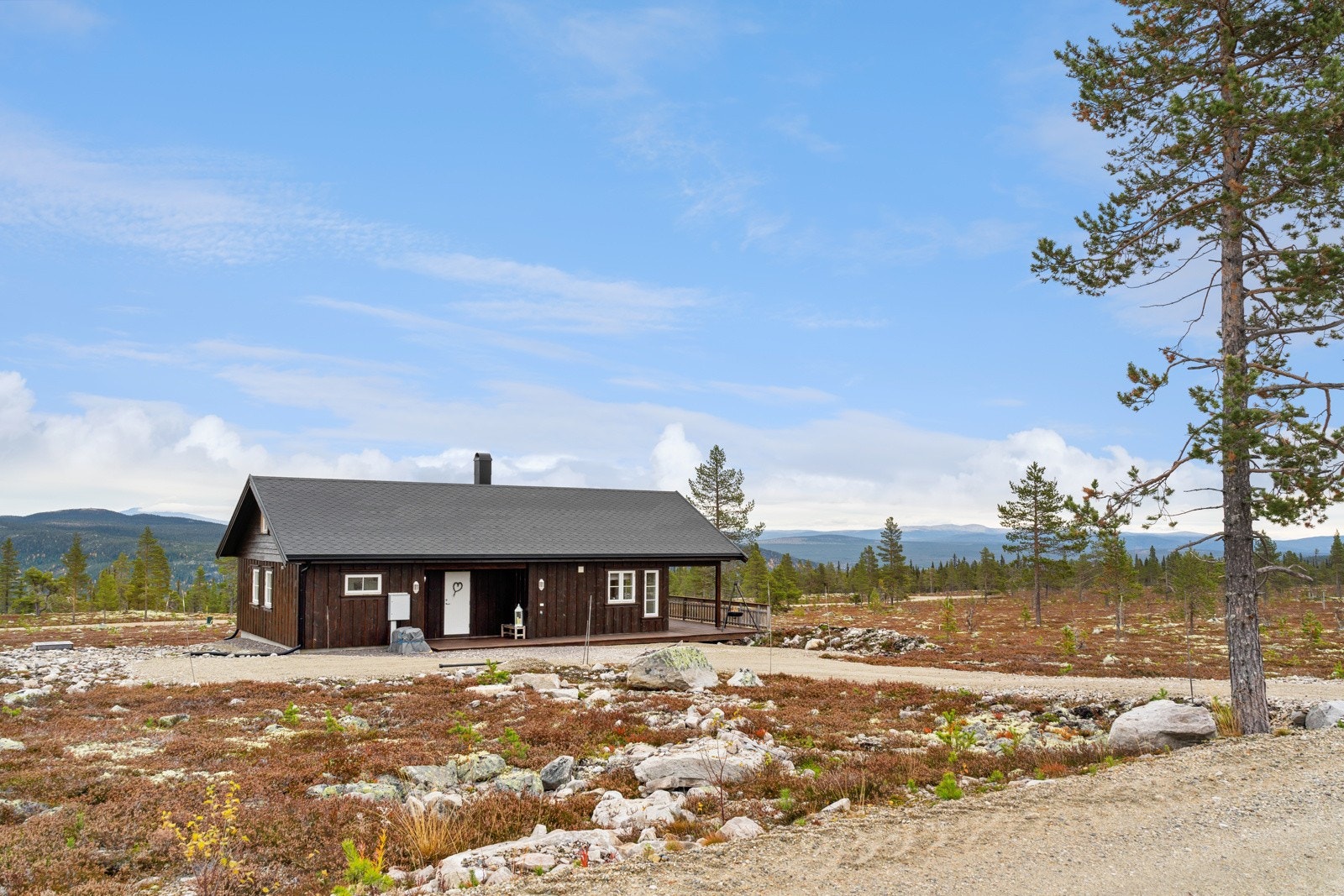 Hytta ligger i naturskjønne områder i det populær Tryvangområdet, med umiddelbar nærhet til naturen og fine turområder. Til Koppang sentrum er det ca. 18 km, og der finner man flere servicetilbud som dagligvare, vinmonopol, togstasjon og annet. Galleribilde