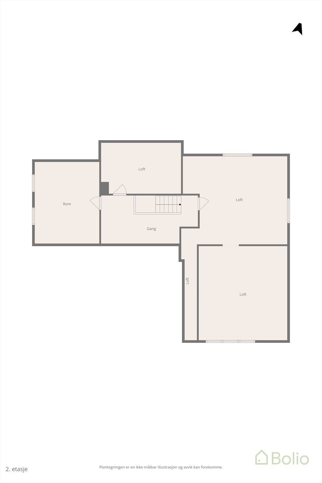 Plantegning loft. Galleribilde