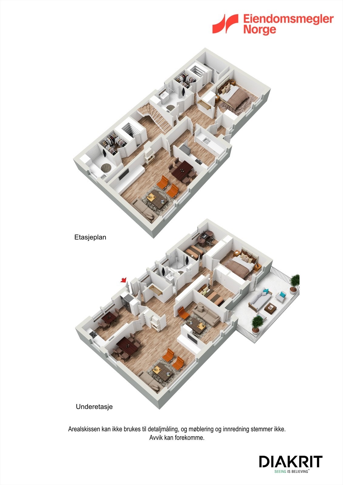 3D plantegning av huset. Galleribilde