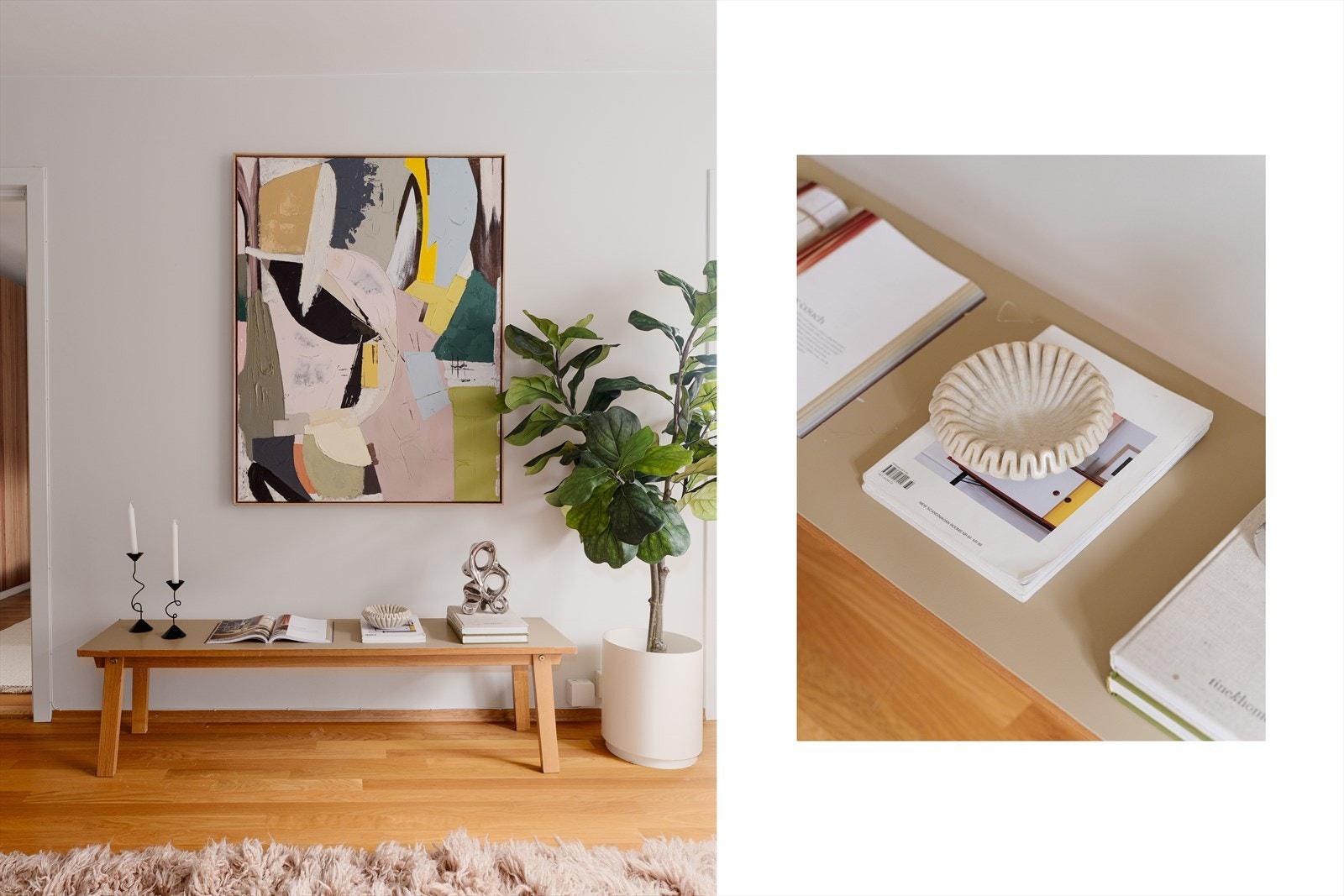 Boligen holder lyse og fine fargetoner som gjør det enkelt å innrede etter egen stil. Galleribilde