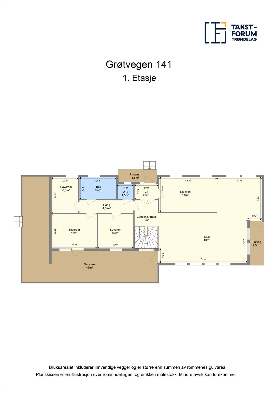Planskisse første etasje Galleribilde