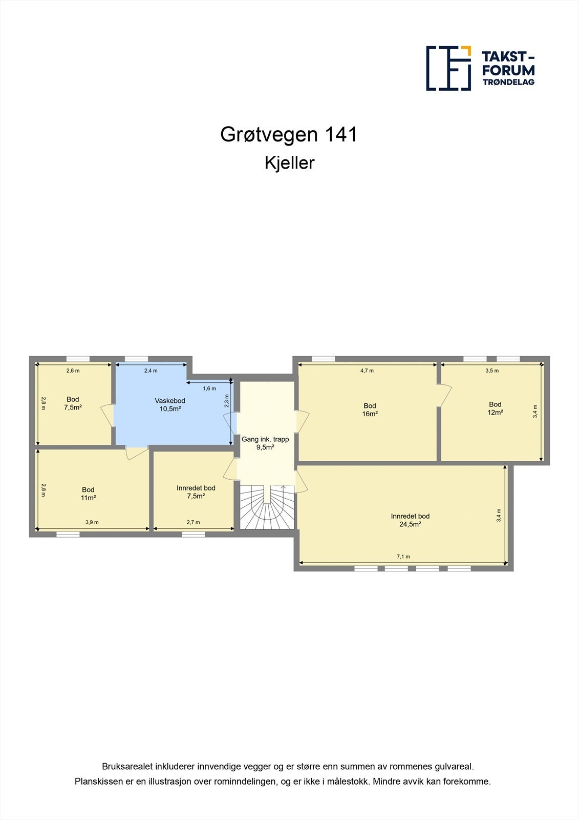 Planskisse kjeller Galleribilde