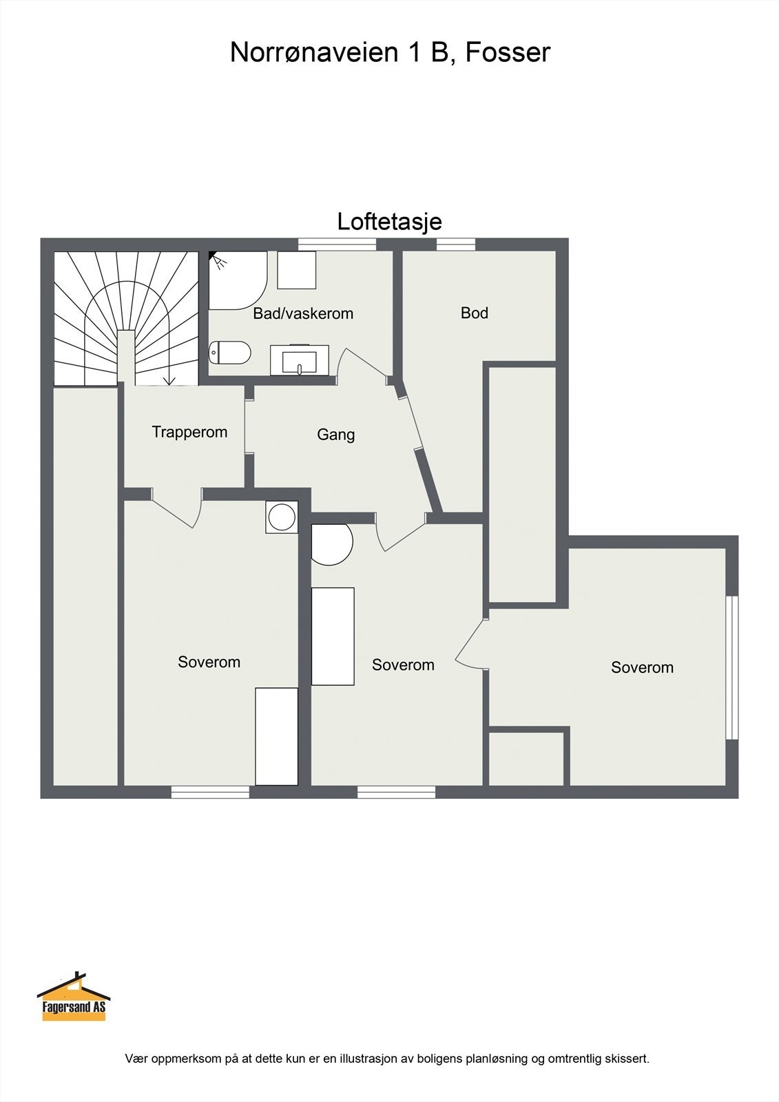 Planskisse loftsetasje Galleribilde