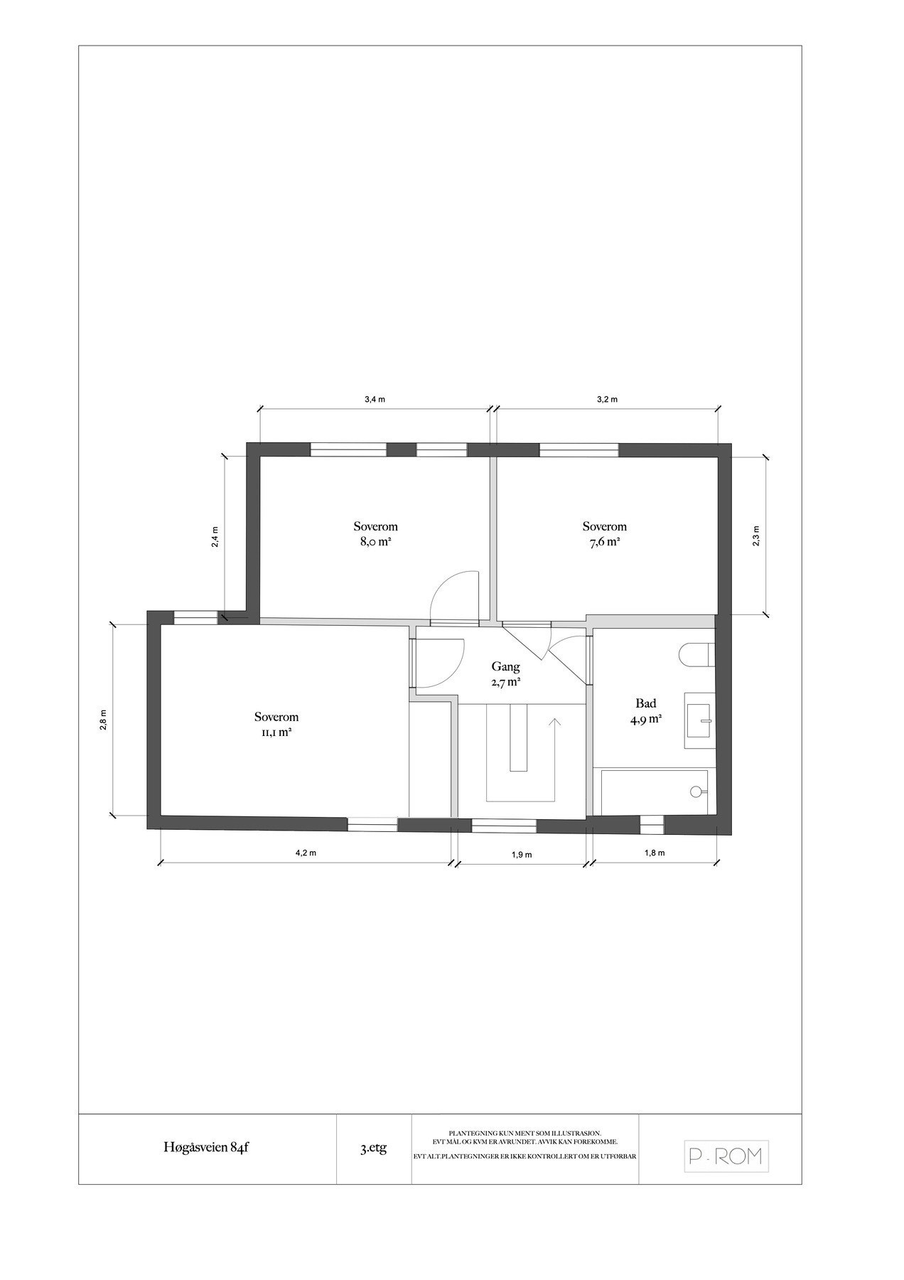 Planløsning 3. Etasje (boligens 2 plan) Galleribilde