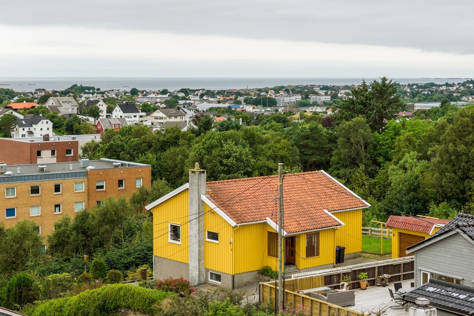 Her har man uhindret utsikt over byen og horisonten. Galleribilde
