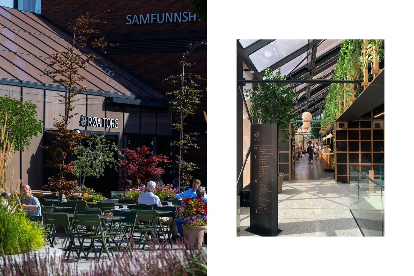 På Røa Torg finner du blant annet det nye kjøpesenteret Røa Torg, med Vinmonopolet, apotek, dagligvarebutikker, restauranter, frisør og flere andre tjenester. Galleribilde