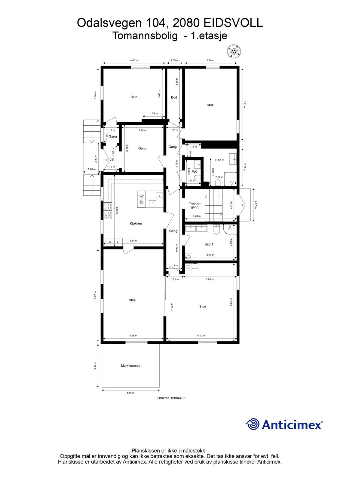 Plantegning 1. etasje Galleribilde
