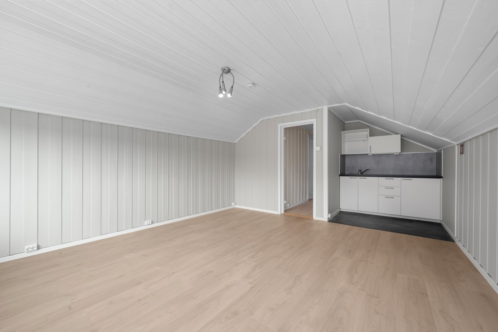 Den andre hybelen på loftet, også dette med åpen kjøkkenløsning. Galleribilde
