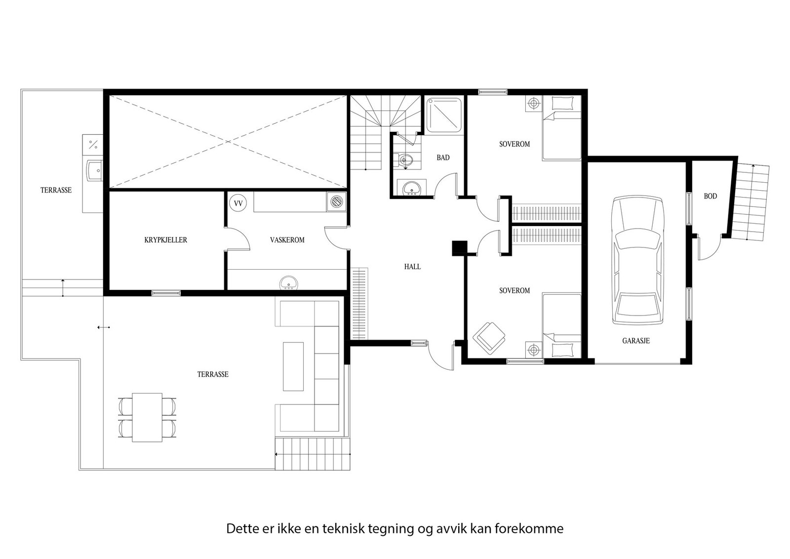 Plantegning underetasje Galleribilde