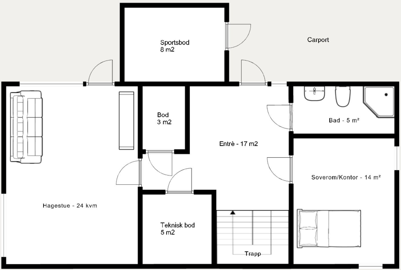 Plantegning - første etasje Galleribilde