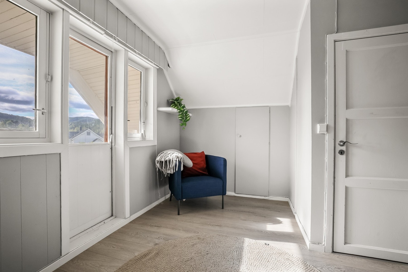 Rom som i dag er innredet som soverom. Galleribilde