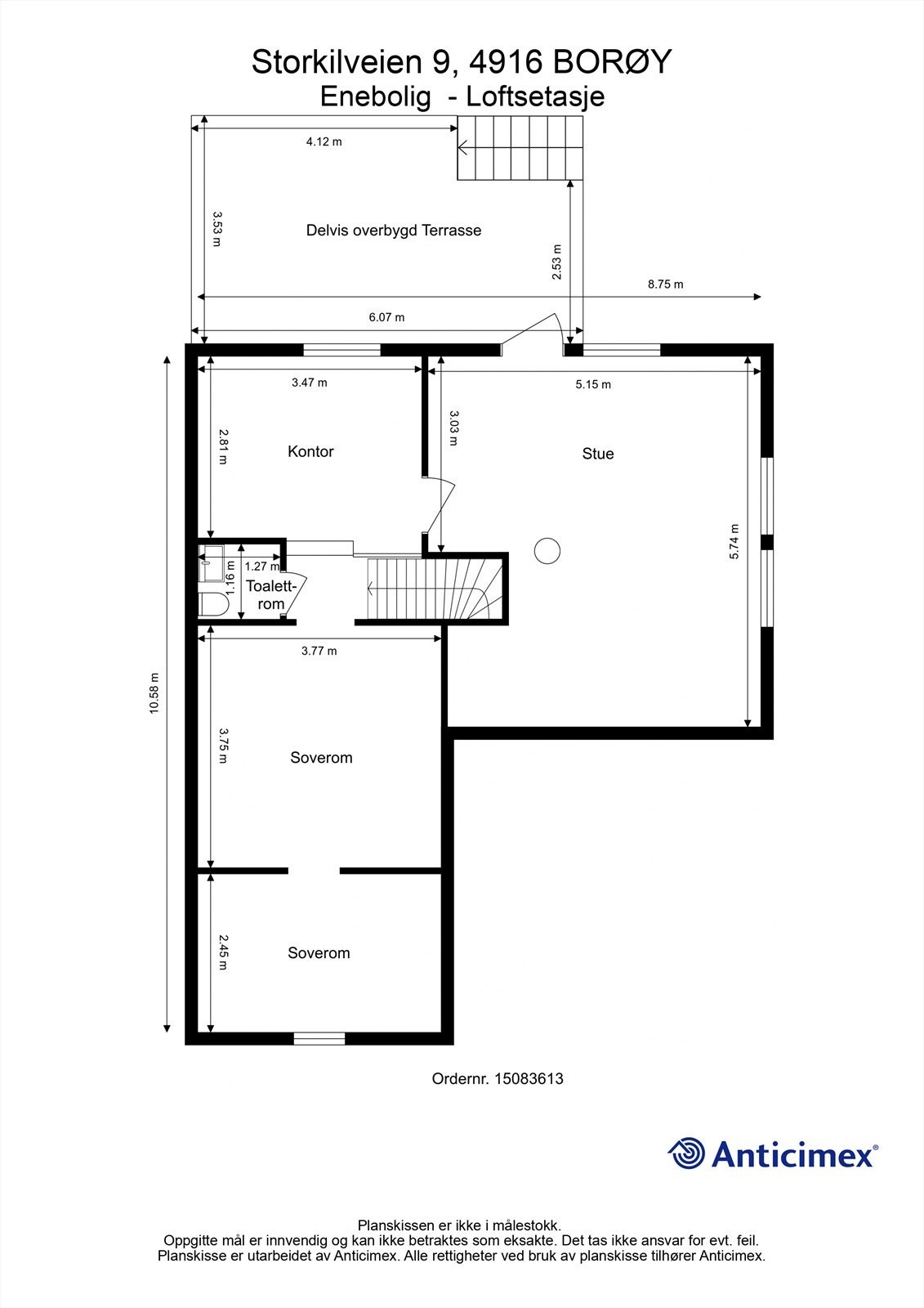 Plantegning loftsetasje. Galleribilde