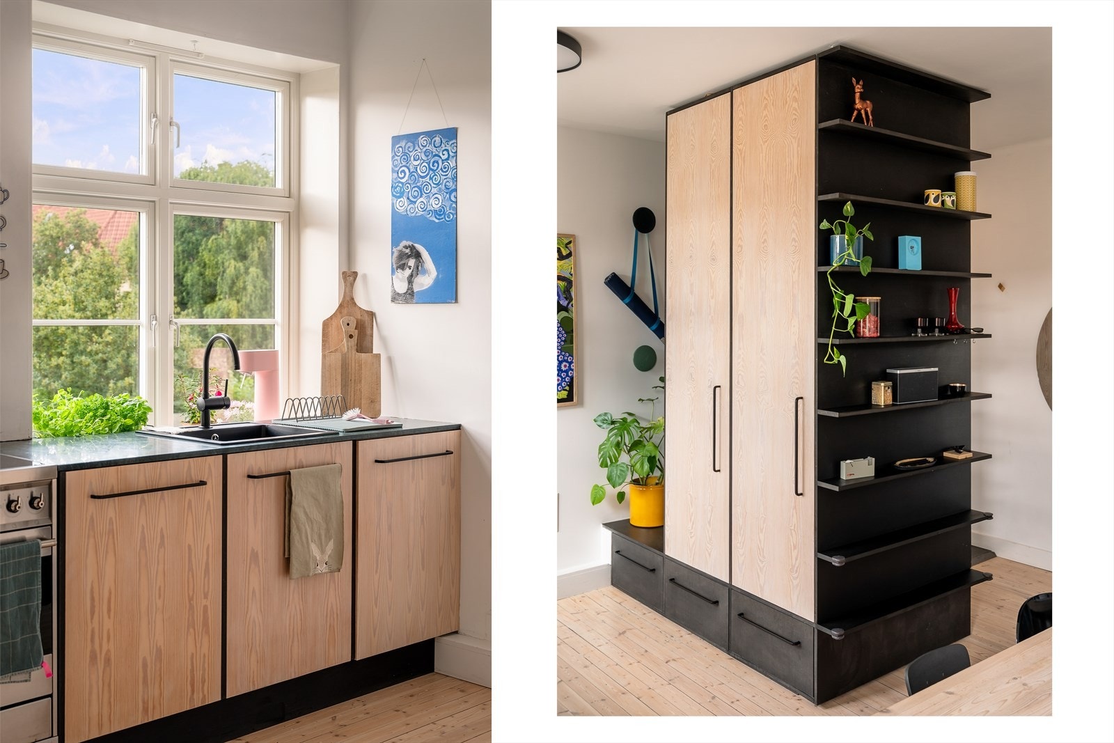 Kjøkkenet fremstår sømløst og moderne med integrerte kvalitetshvitevarer fra bl.a. Smeg og Miele Galleribilde