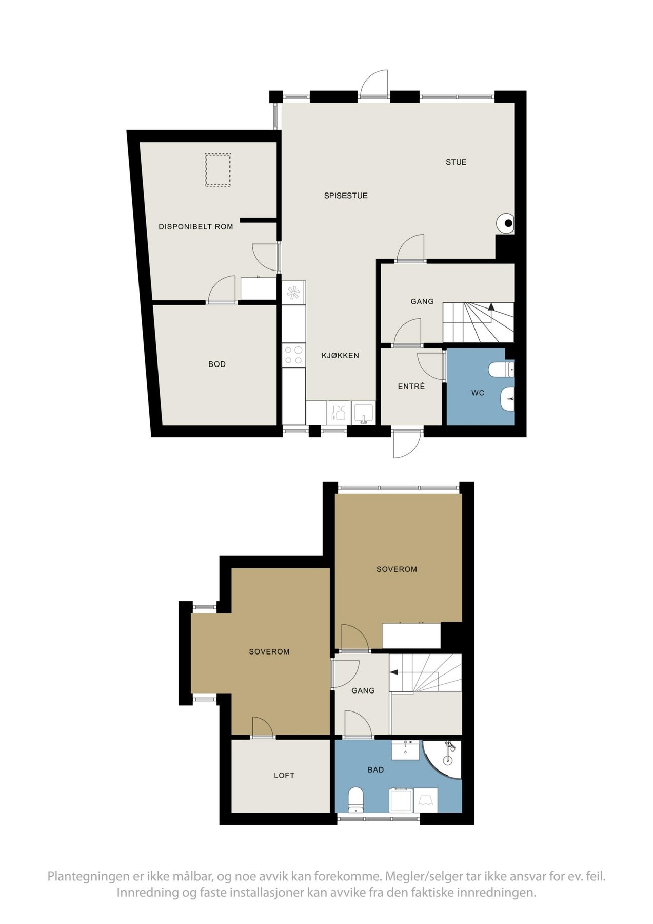 Plantegninger for 2. etasje og loft Galleribilde