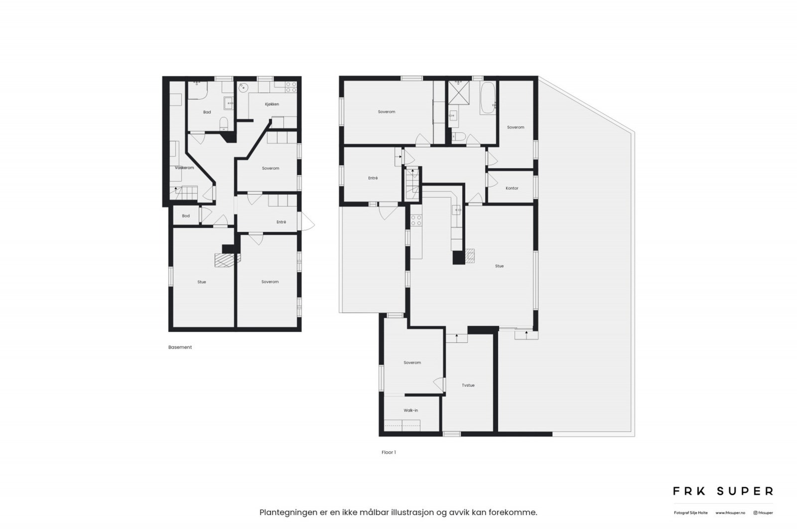 Plantegning 1. og U.etasje Galleribilde
