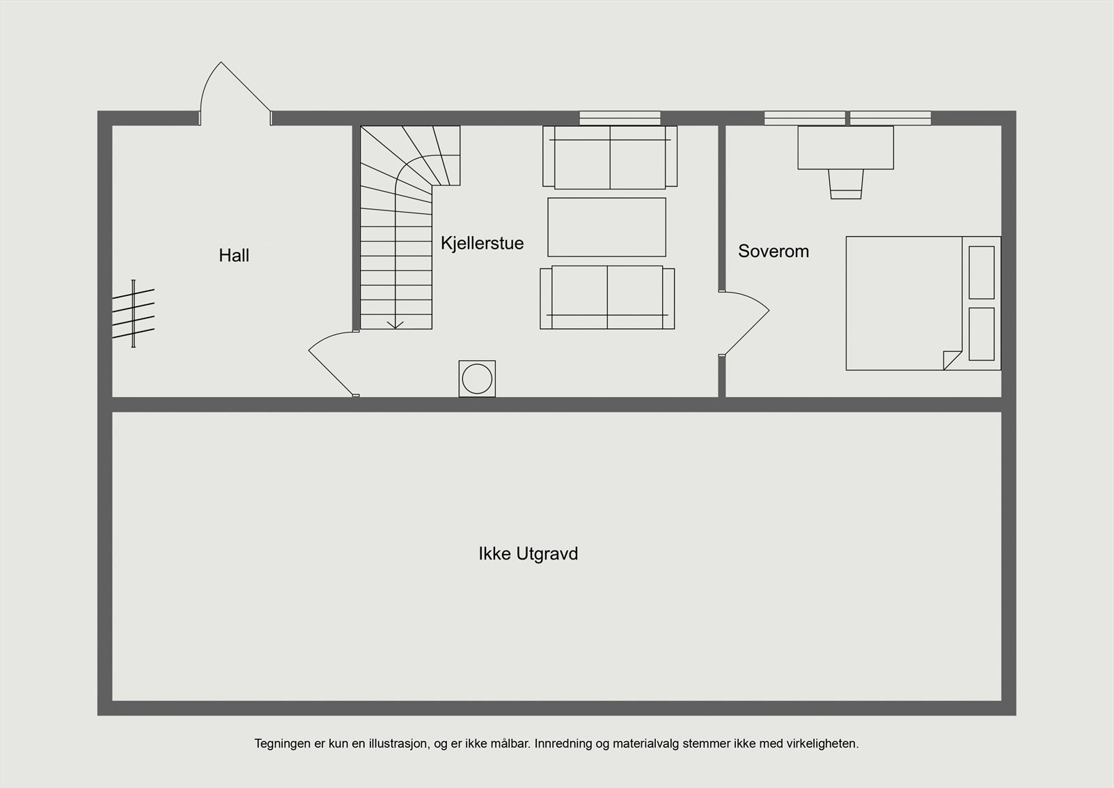 Plantegning - Underetasjen. Galleribilde