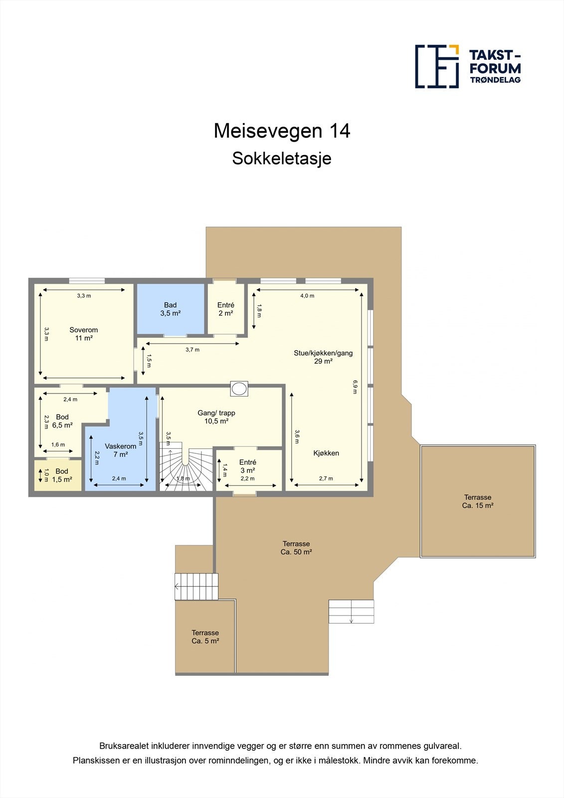 Planskisse sokkeletasje. Galleribilde
