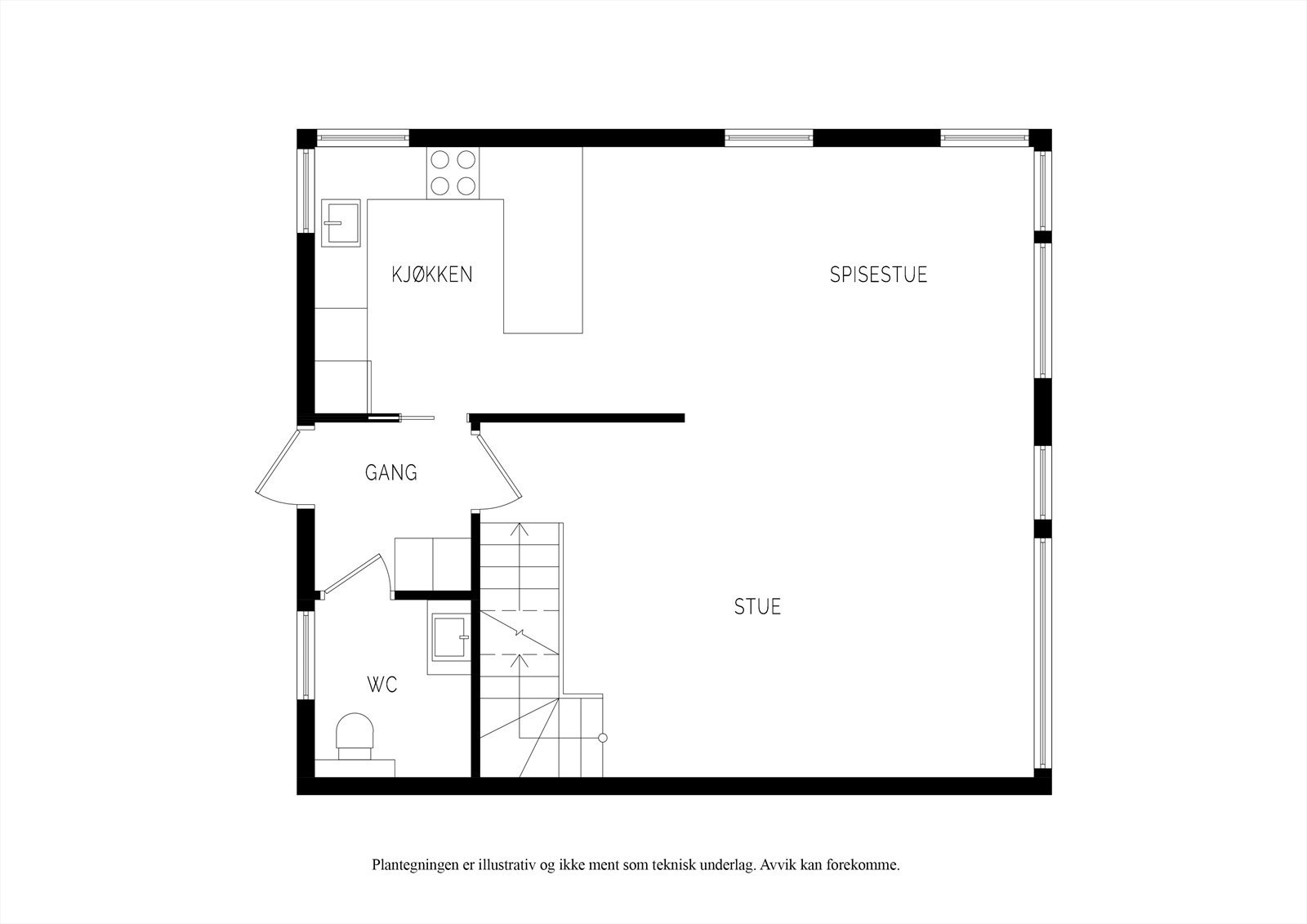 Plantegning 1.etg Galleribilde